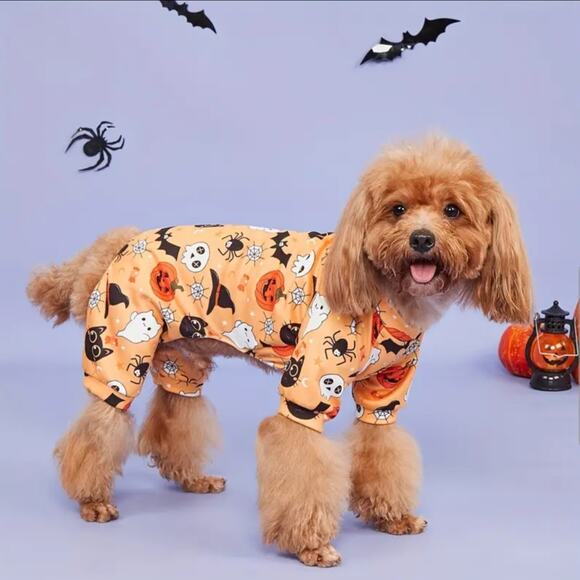 Halloween Medium Size Dog One-Piece T-Shirt Lounger XL NWT - Picture 1 of 7